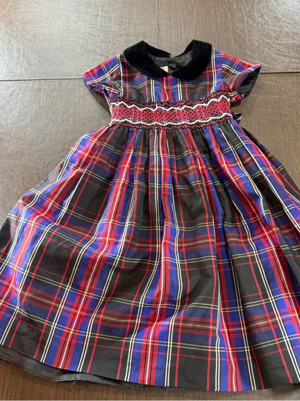 Laura Ashley London Girls Plaid Party Dress Sz 6